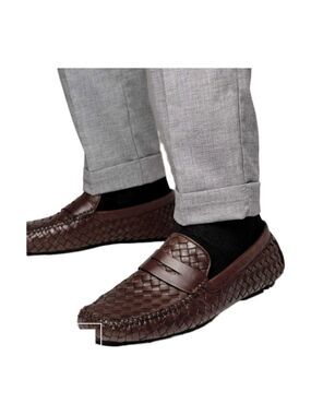 Robert Zur San Tropez Woven Loafer Shoes in color Vintage Luggage Size 10.5D EUC
